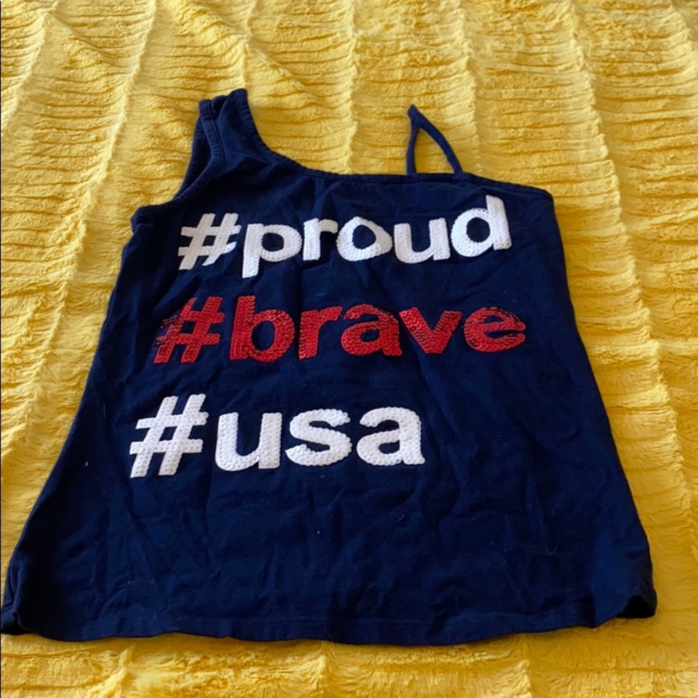 Girls sequined USA tank